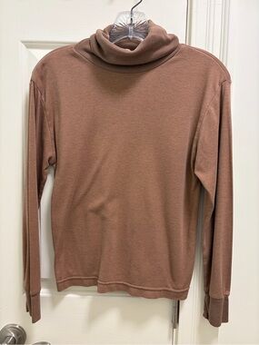 Soft Brown Turtleneck Sweater - Classic Women's Cowl